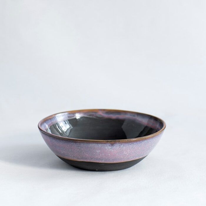 skål morgenmadsskål i lyserød sort håndlavet keramik Lena Pedersen porcelæn København